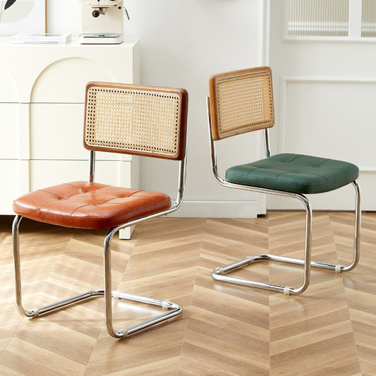 Scandinavian Retro Dining Chair - Small Space Friendly, Metal Frame, Foam Cushion
