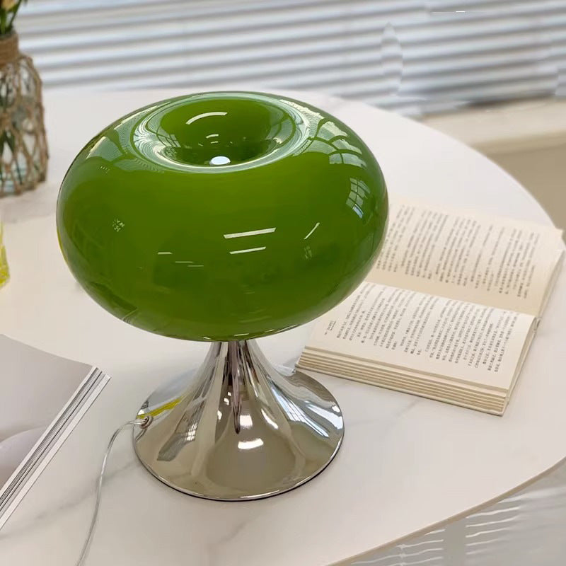 Vintage Apple Table Lamp - French-Inspired Glass Atmosphere Light w/ 3-Color Mood Lighting