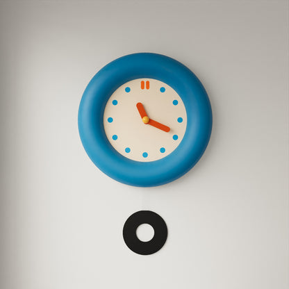 2025 New Nordic Style Blue Leather Wall Clock - Silent Modern Decor for Living Room, Bedroom, Study