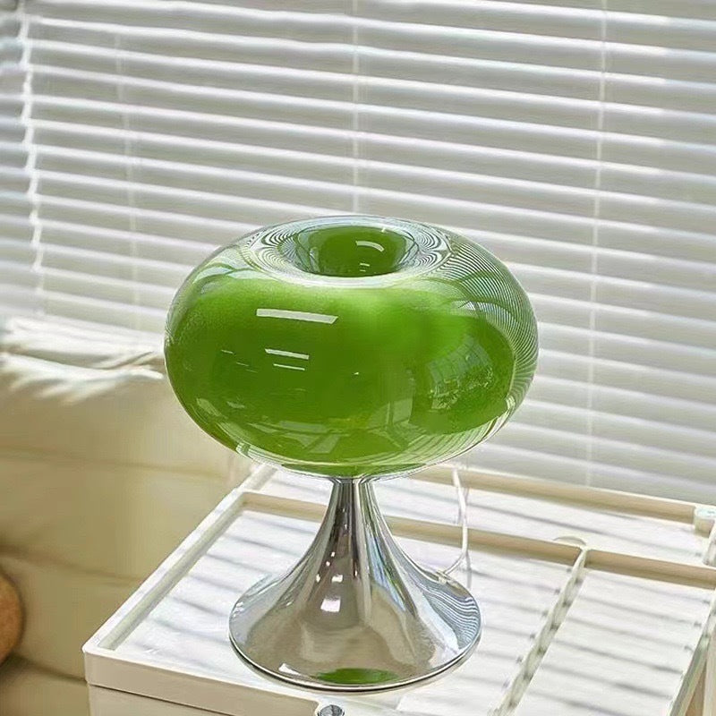 Vintage Apple Table Lamp - French-Inspired Glass Atmosphere Light w/ 3-Color Mood Lighting