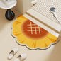Cartoon Print Semi-Circle Bath Mat - Super Absorbent Algae Silica, Anti-Slip & Easy Clean | Kids-Friendly Bathroom Rug for Humid Climates