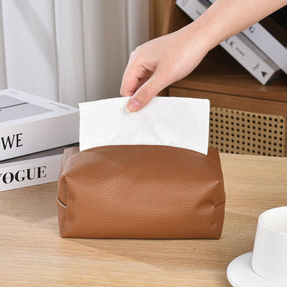 Waterproof Leather Tissue Box Cover - Modern Design for Living Room, Car & Bathroom