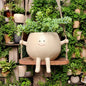 Japanese Zen Hanging Planter - Cheerful Smile Resin Swing for Succulent Displays & Small Spaces
