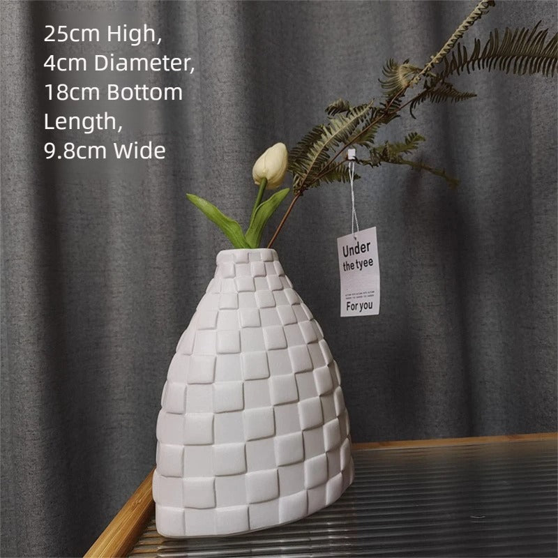 Handmade Low-Fire Ceramic Vase - Lightweight Modern Decor for Floral Arrangements | Minimalist Home & Office Accent