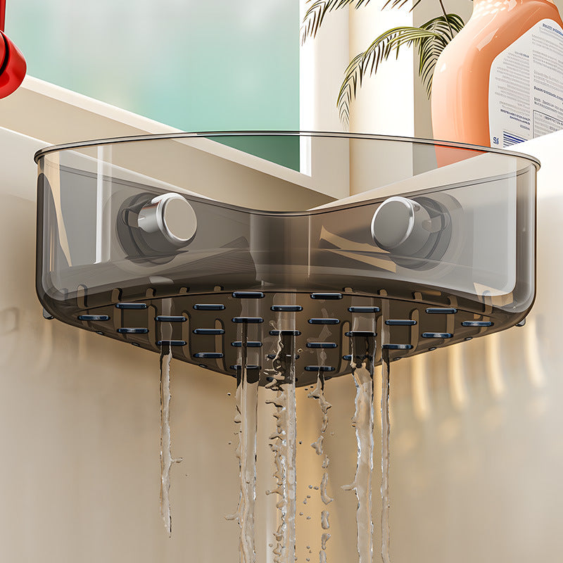 No-Drill Suction Sink Caddy - Multifunctional Kitchen Sink Organizer for Sponges, Cloths & Cleaning Tools