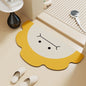 Cartoon Print Semi-Circle Bath Mat - Super Absorbent Algae Silica, Anti-Slip & Easy Clean | Kids-Friendly Bathroom Rug for Humid Climates