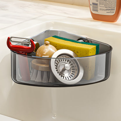 No-Drill Suction Sink Caddy - Multifunctional Kitchen Sink Organizer for Sponges, Cloths & Cleaning Tools