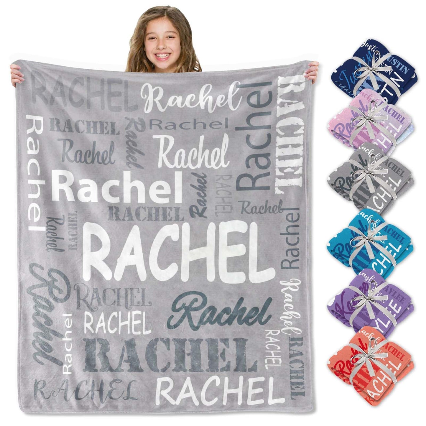 Personalized Custom Name Flannel Blanket – Soft Throw for Kids, Teens, Boys & Girls | Christmas Gift | Ships Next Day