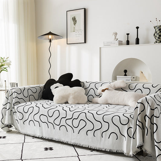 Modern Minimalist Chenille Sofa Cover - Slip-Resistant, Stain-Proof All-Season Luxury Sofa Protector for Living Room