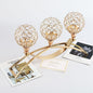 European Crystal Candelabra - Elegant Metal Table Decor For Festivals, Weddings & Romantic Dinners