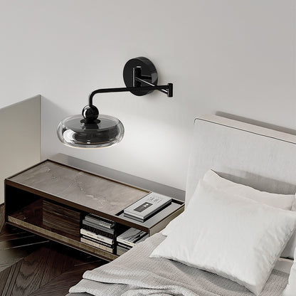 Italian Minimalist Wall Lamp - Smoked Glass & Sleek Metal Bedside Light (Eye-Comfort & Trending Style)