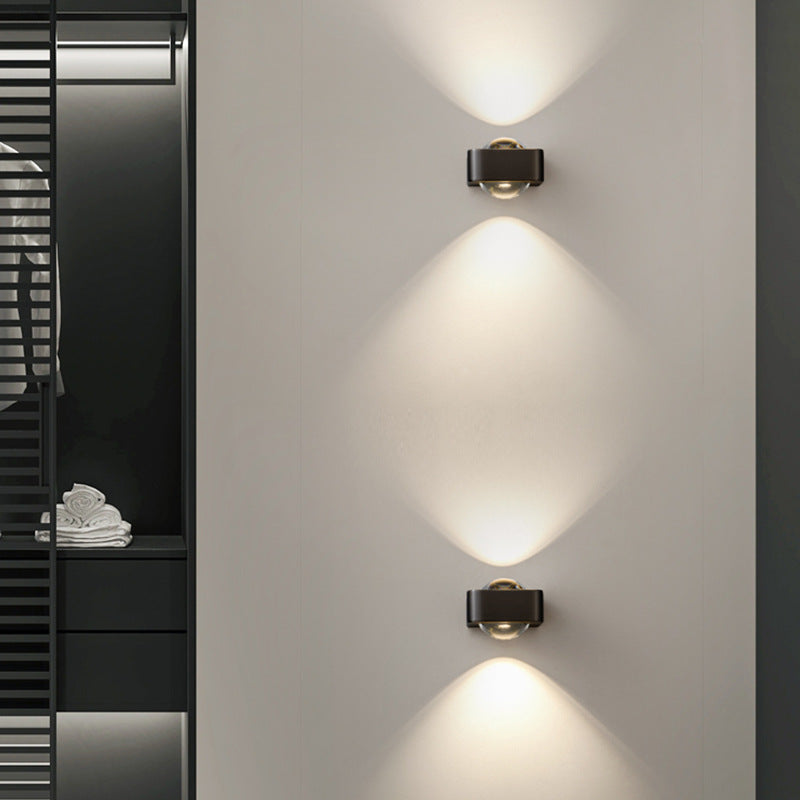 Full Spectrum Eye-Care Wall Lamp - Sleek Glass & Stainless Steel Ambient Light (Hill-Shaped Projection)