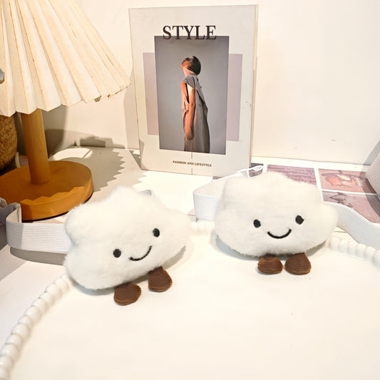 Cute Cartoon Cloud Plush Curtain Tiebacks - Modern Nursery & Bedroom Decor, Soft Fabric Holders for Curtains