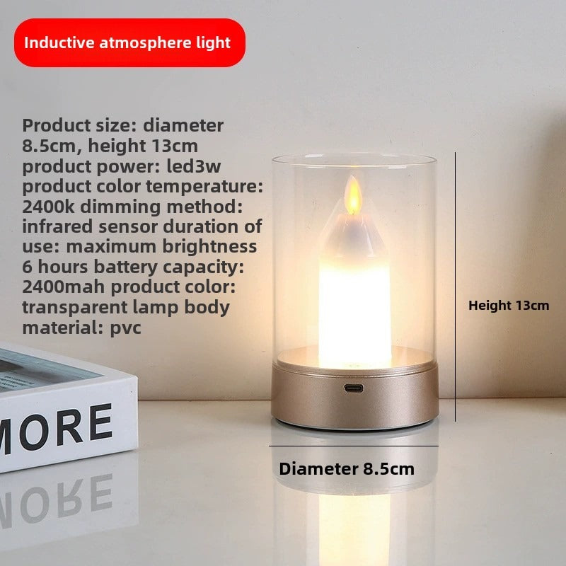 Magic-Sensing LED Flameless Candle Lamp - Gesture-Controlled Warm Light for Bedroom, Dining & Gifts