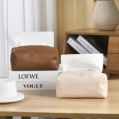 Waterproof Leather Tissue Box Cover - Modern Design for Living Room, Car & Bathroom