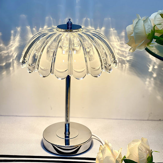 Modern Crystal LED Table Lamp - Metal Base, 4 Color Options for Bedroom & Living Room