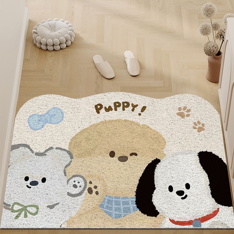 Cartoon Silky Scraper Door Mat - Dirt-Resistant Tech Fabric Rug for Entrance, Kid-Friendly & Non-Slip