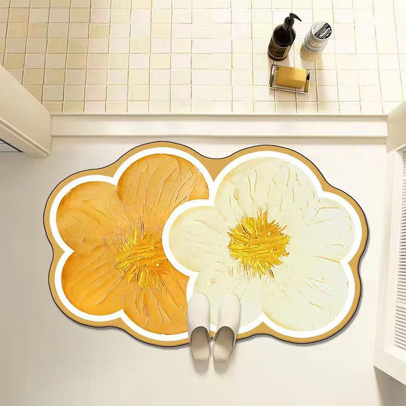 Modern Abstract Art Bath Mat - Ultra Absorbent Quick-Dry Tech Fabric Rug for Bathroom & Kitchen | Non-Slip, Stain-Resistant & Easy Clean