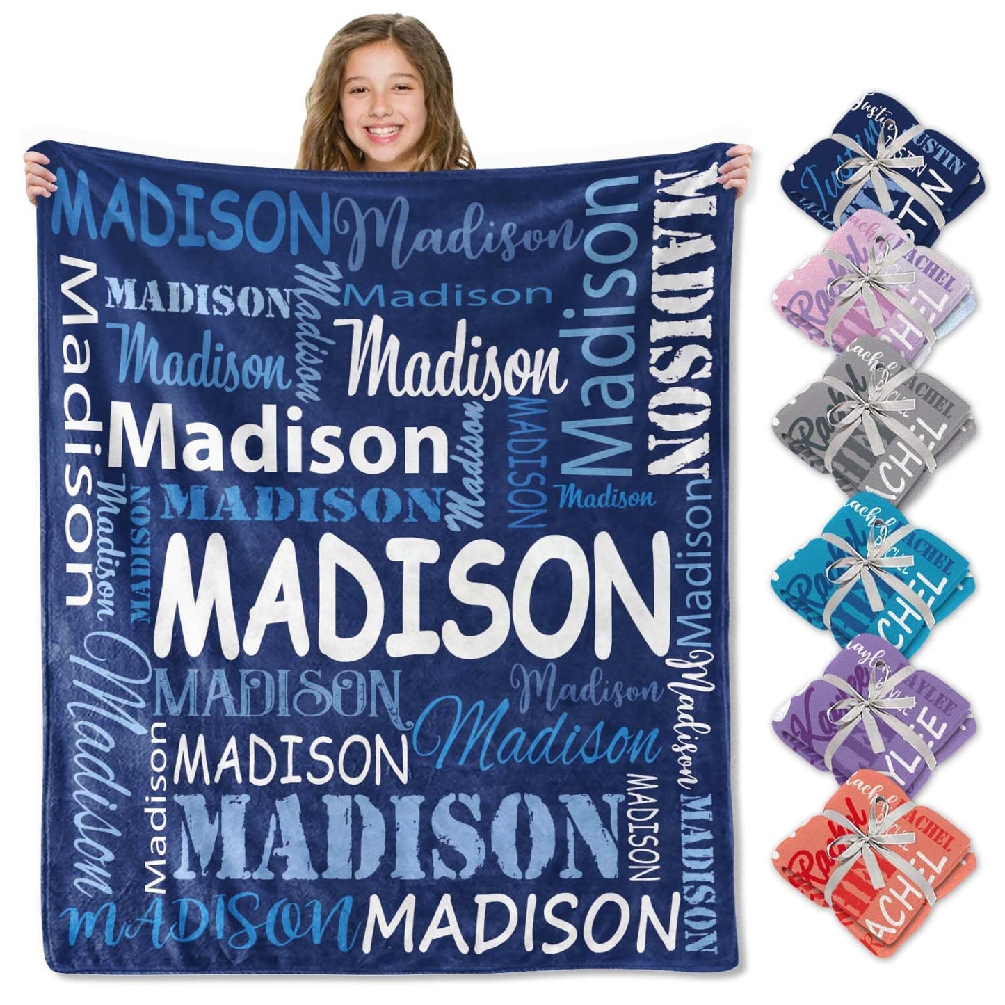 Personalized Custom Name Flannel Blanket – Soft Throw for Kids, Teens, Boys & Girls | Christmas Gift | Ships Next Day