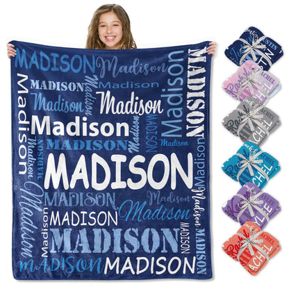 Personalized Custom Name Flannel Blanket – Soft Throw for Kids, Teens, Boys & Girls | Christmas Gift | Ships Next Day