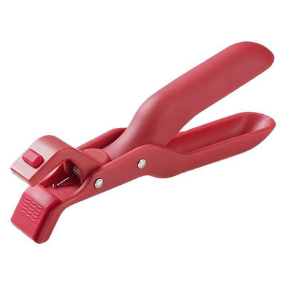 Multi-Function Anti-Scald Hot Plate Gripper Tongs – Non-Slip Bowl & Dish Clips for Microwave, Oven & Kitchen Cooking (Red + Green)