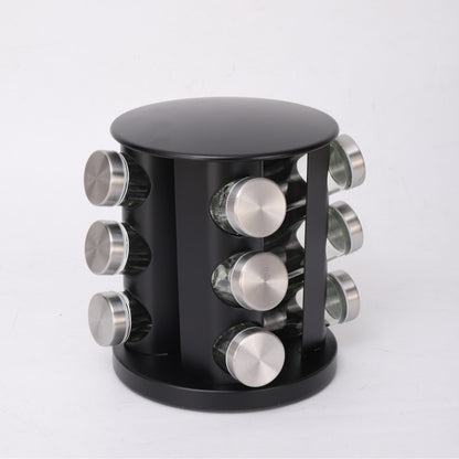 Nordic Style Stainless Steel Rotating Seasoning Rack For Kitchen