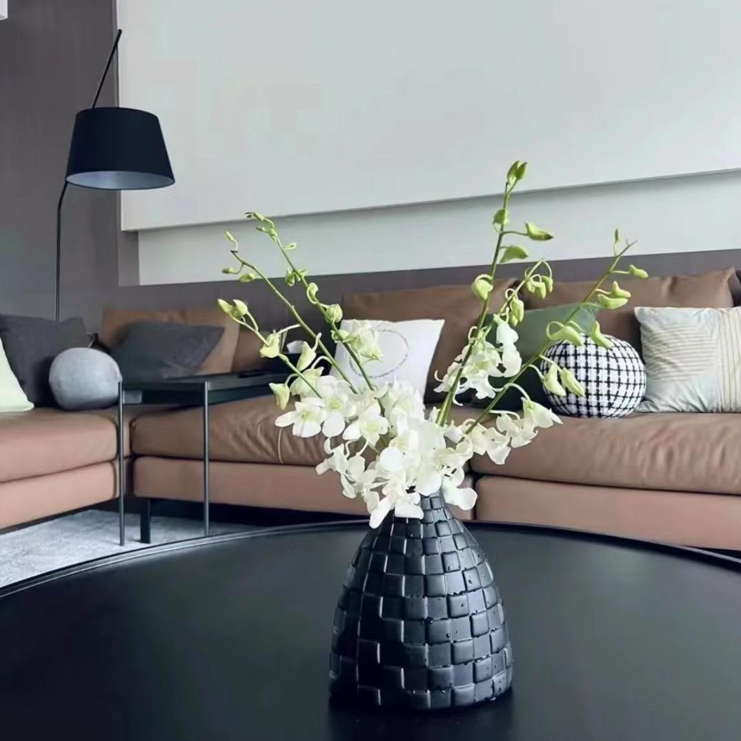 Handmade Low-Fire Ceramic Vase - Lightweight Modern Decor for Floral Arrangements | Minimalist Home & Office Accent
