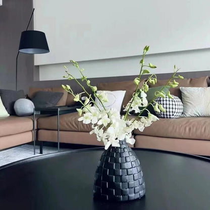 Handmade Low-Fire Ceramic Vase - Lightweight Modern Decor for Floral Arrangements | Minimalist Home & Office Accent