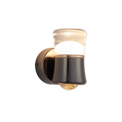 Pearl Black New Chinese Wall Light - Minimalist Glass Sconce for Bedroom, Entryway & Feature Walls