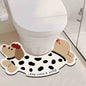 Cute Dachshund Bathroom U-Shaped Diatom Mud Mat - Non-Slip Absorbent Floor Mat for Toilet/Shower, Pet-Friendly Anti-Splash Urine Guard