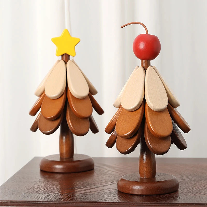 Tree Shaped Heat-Resistant Coasters - Foldable Wooden Trivet Set