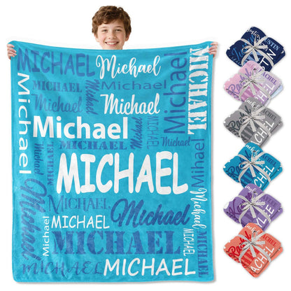 Personalized Custom Name Flannel Blanket – Soft Throw for Kids, Teens, Boys & Girls | Christmas Gift | Ships Next Day