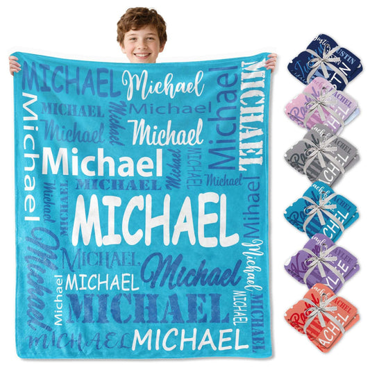 Personalized Custom Name Flannel Blanket – Soft Throw for Kids, Teens, Boys & Girls | Christmas Gift | Ships Next Day