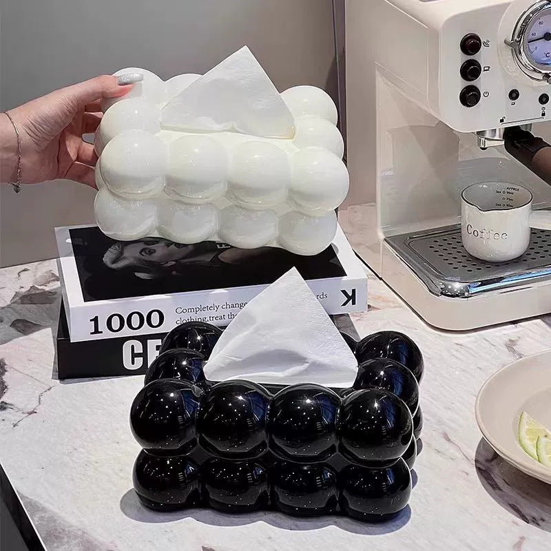 Cloud-Shaped Auto-Lift Tissue Box | Waterproof Bathroom & Car Paper Holder | Modern Minimalist Design