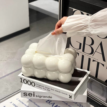 Cloud-Shaped Auto-Lift Tissue Box | Waterproof Bathroom & Car Paper Holder | Modern Minimalist Design