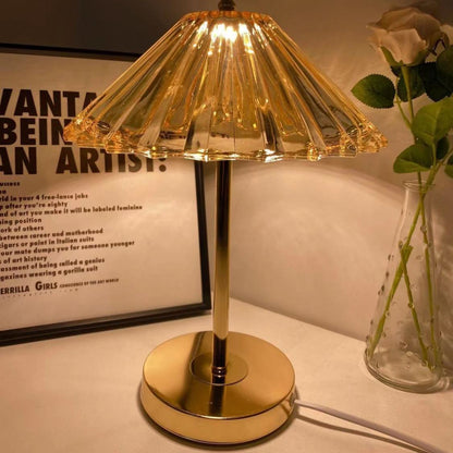 Modern Crystal LED Table Lamp - Metal Base, 4 Color Options for Bedroom & Living Room