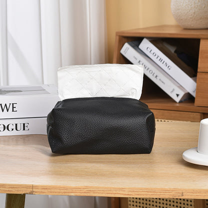 Waterproof Leather Tissue Box Cover - Modern Design for Living Room, Car & Bathroom