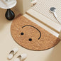 Cartoon Print Semi-Circle Bath Mat - Super Absorbent Algae Silica, Anti-Slip & Easy Clean | Kids-Friendly Bathroom Rug for Humid Climates