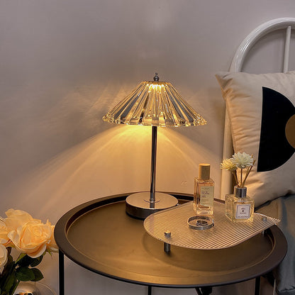Modern Crystal LED Table Lamp - Metal Base, 4 Color Options for Bedroom & Living Room
