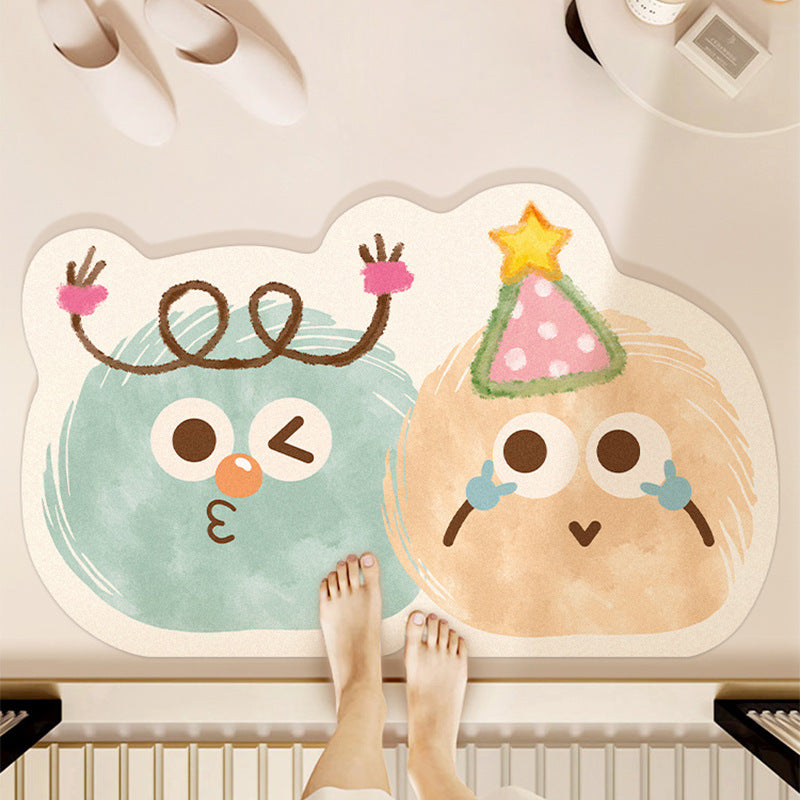 Quick-Dry Cartoon Bath Mat | Super Absorbent Silicone Algae | Anti-Slip Bathroom Rug for Kids & Adults