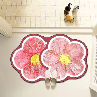 Modern Abstract Art Bath Mat - Ultra Absorbent Quick-Dry Tech Fabric Rug for Bathroom & Kitchen | Non-Slip, Stain-Resistant & Easy Clean