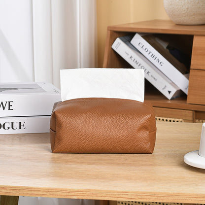 Waterproof Leather Tissue Box Cover - Modern Design for Living Room, Car & Bathroom