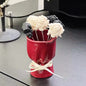 Ceramic Fruit Fork Bouquet Holder - Elegant Kitchen & Dessert Table Organizer with Floral Design, Durable Eco-Friendly Material