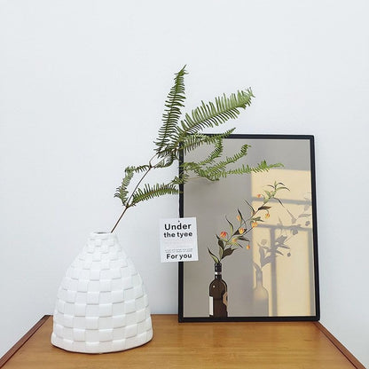 Handmade Low-Fire Ceramic Vase - Lightweight Modern Decor for Floral Arrangements | Minimalist Home & Office Accent