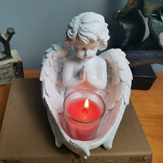 Vintage Angel Candle Holders - Nordic Tabletop Decor, Resin Craft for Home & Events (Sleeping Angel & Classic Styles)