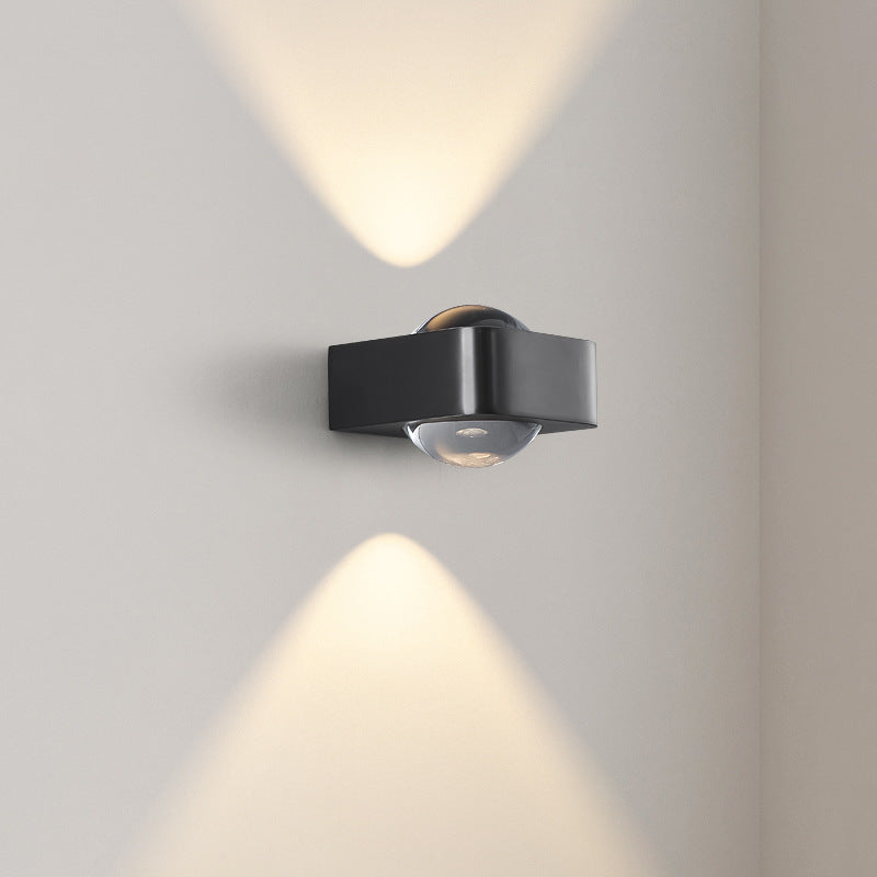 Full Spectrum Eye-Care Wall Lamp - Sleek Glass & Stainless Steel Ambient Light (Hill-Shaped Projection)