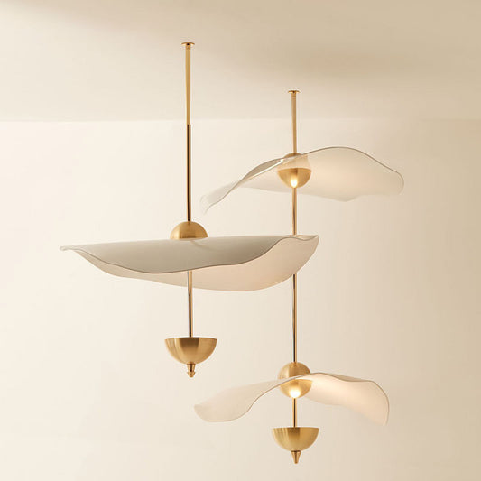 Modern Nordic Acrylic Leaf Chandelier - Minimalist Ceiling Light for Dining Room, Staircase & Bedroom Decor