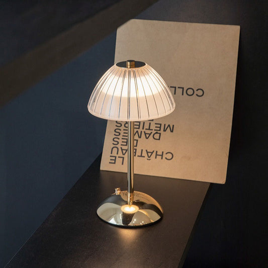 【Premium Rechargeable Crystal Bedside Lamp】- Vintage Luxe Night Light with Metal Base & Acrylic Shade, Modern Boho Bedroom Decor for MY Homes