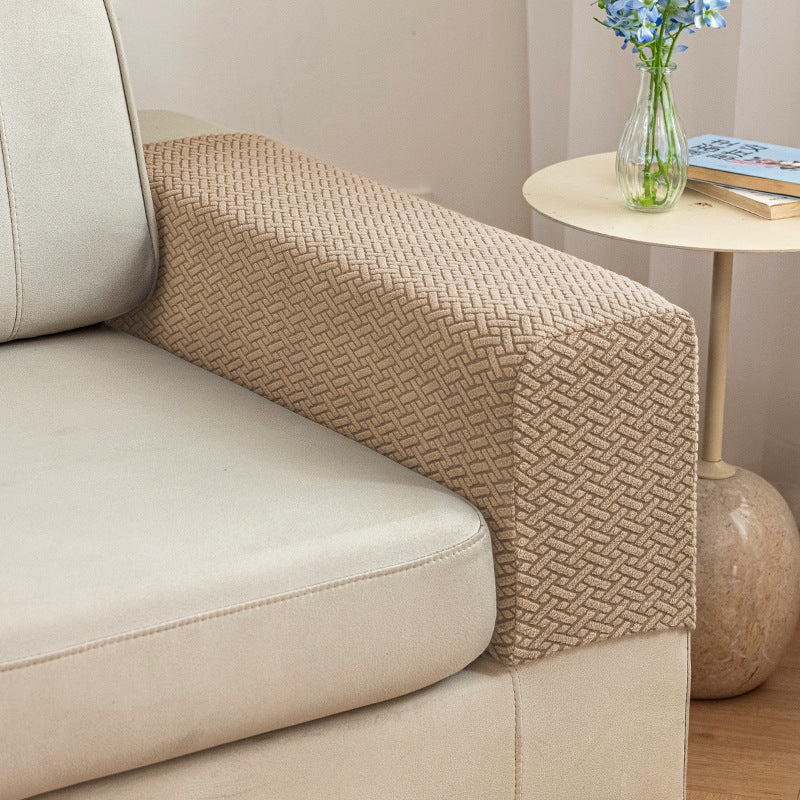 Disayu 2Pcs Couch Arm Covers – Washable Sofa Armrest Covers with Twist Pins, Soft Skin-Friendly Protector for Pets (Texture Beige)