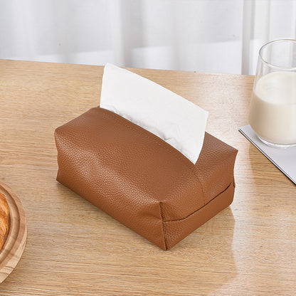 Waterproof Leather Tissue Box Cover - Modern Design for Living Room, Car & Bathroom